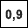 0,9 km